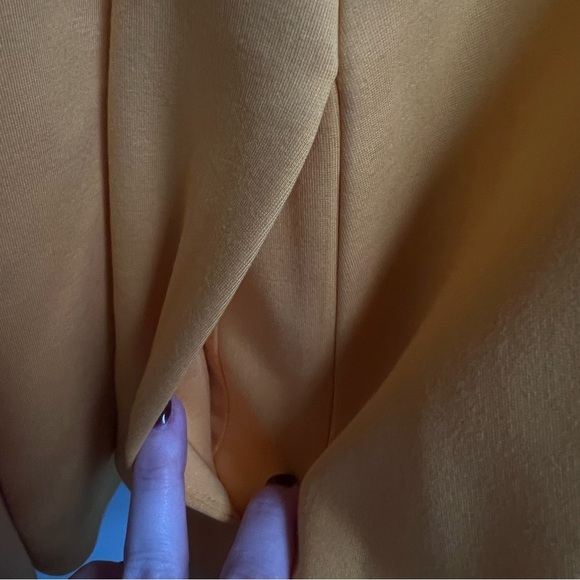 New ELOQUII Peplum Stretch Work Blazer Marigold Yellow Plus 26 Double Breasted - Picture 10 of 16